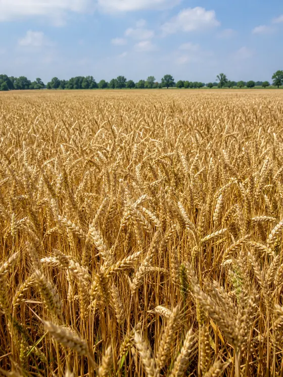 Ripe golden wheat crop ready for harvest
