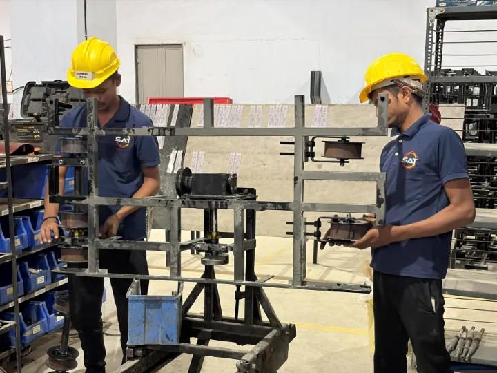 Boom sprayer assembly at the Sunidhi Agrotech plant
