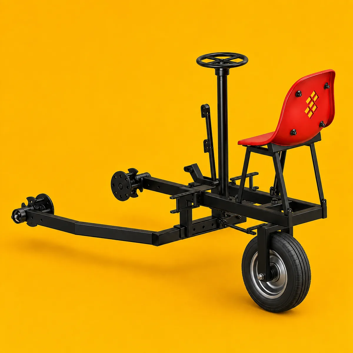 Seat and foot-lever steering unit of the SAT-S701 reaper seating attachment